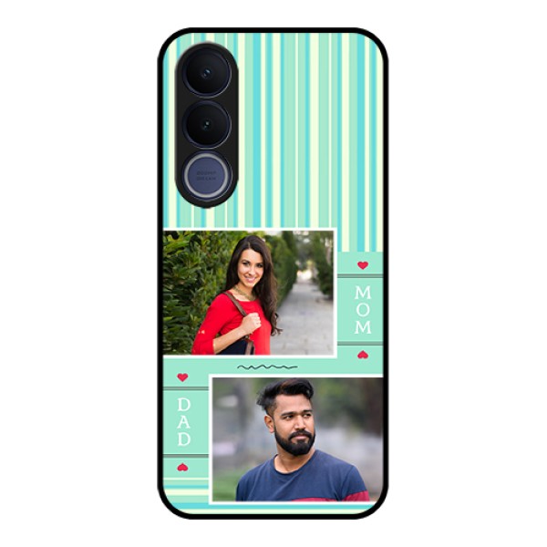 Vivo V70 FE 5G Custom Glass Phone Case - Mom & Dad Pic Design