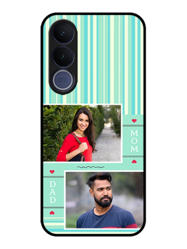 Custom Vivo V70 FE 5G Custom Glass Phone Case - Mom & Dad Pic Design