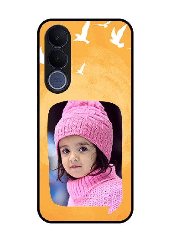 Vivo V70 FE 5G Custom Glass Phone Case - Water Color Design With Bird Icons