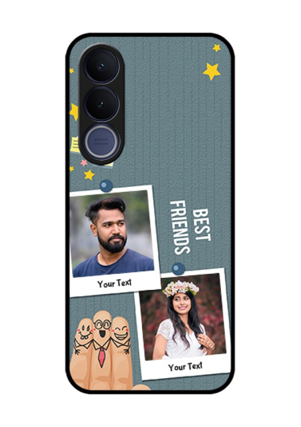 Vivo V70 FE 5G Custom Glass Phone Case - Sticky Frames And Friendship Design