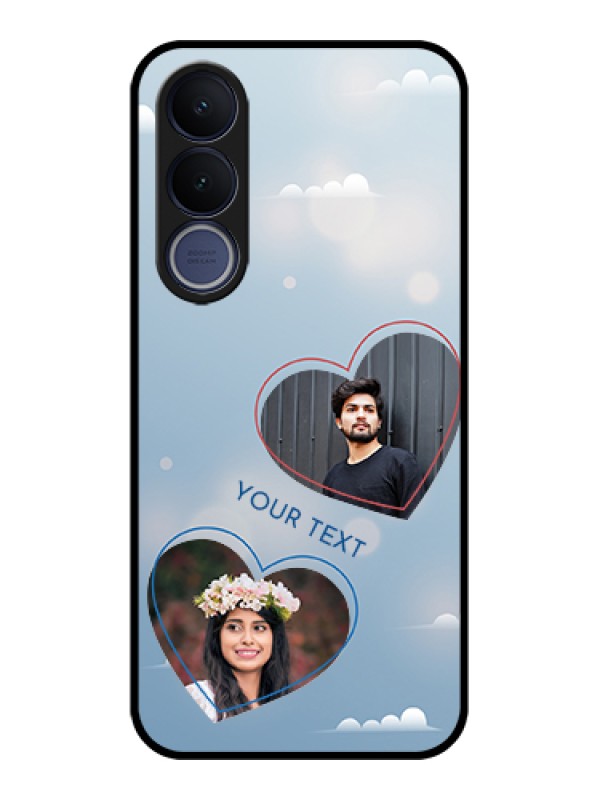 Custom Vivo V70 FE 5G Custom Glass Phone Case - Blue Color Couple Design