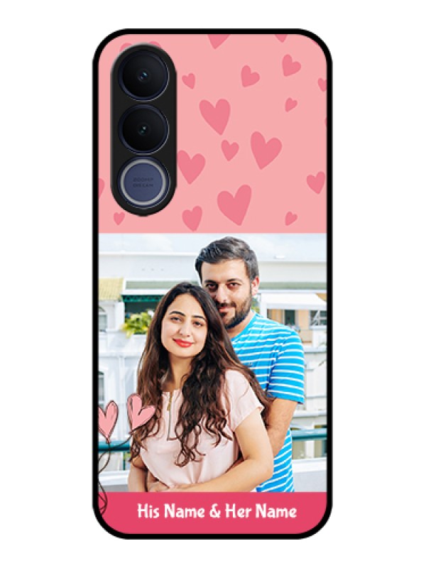 Custom Vivo V70 FE 5G Custom Glass Phone Case - Love Design Peach Color