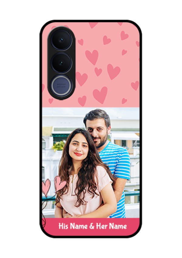 Vivo V70 FE 5G Custom Glass Phone Case - Love Design Peach Color