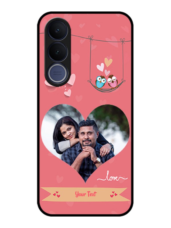 Custom Vivo V70 FE 5G Custom Glass Phone Case - Peach Color Love Design