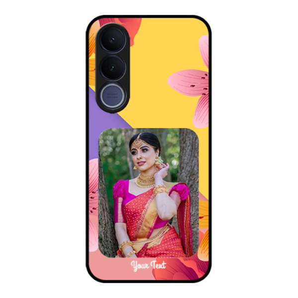 Vivo V70 FE 5G Custom Glass Phone Case - 3 Image With Vintage Floral Design Vivo V70 FE 5G Custom Glass Phone Case - 3 Image With Vintage Floral Design