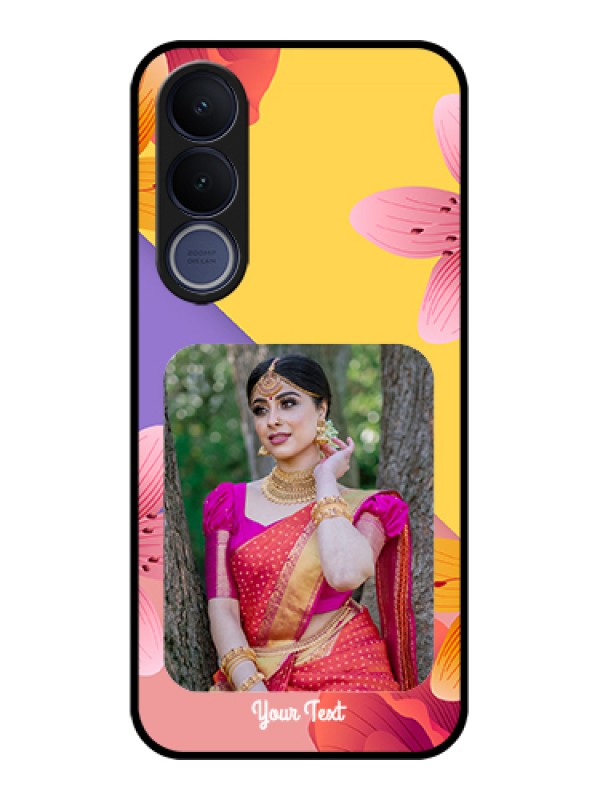 Custom Vivo V70 FE 5G Custom Glass Phone Case - 3 Image With Vintage Floral Design