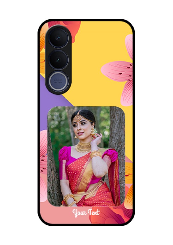 Vivo V70 FE 5G Custom Glass Phone Case - 3 Image With Vintage Floral Design