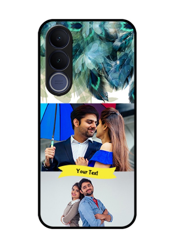 Vivo V70 FE 5G Custom Glass Phone Case - Image With Boho Peacock Feather Design