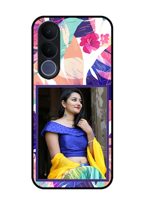 Vivo V70 FE 5G Custom Glass Phone Case - Abstract Floral Design