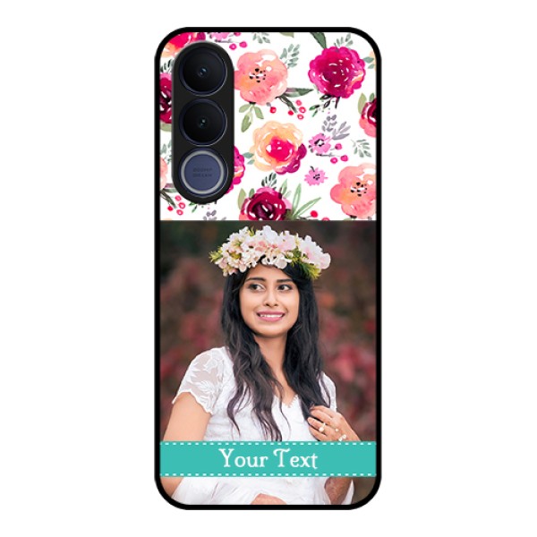 Vivo V70 FE 5G Custom Glass Phone Case - Water Colors Floral Design