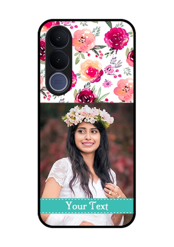 Vivo V70 FE 5G Custom Glass Phone Case - Water Colors Floral Design