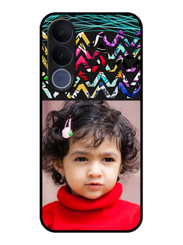 Custom Vivo V70 FE 5G Custom Glass Phone Case - Neon Abstract Design