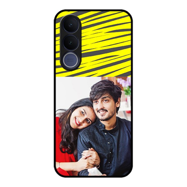 Vivo V70 FE 5G Custom Glass Phone Case - Yellow Abstract Design