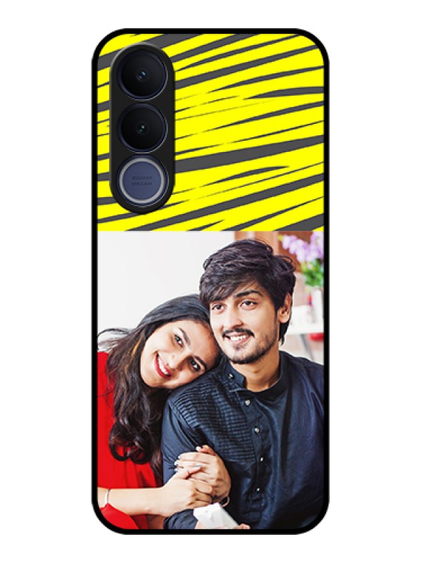 Custom Vivo V70 FE 5G Custom Glass Phone Case - Yellow Abstract Design