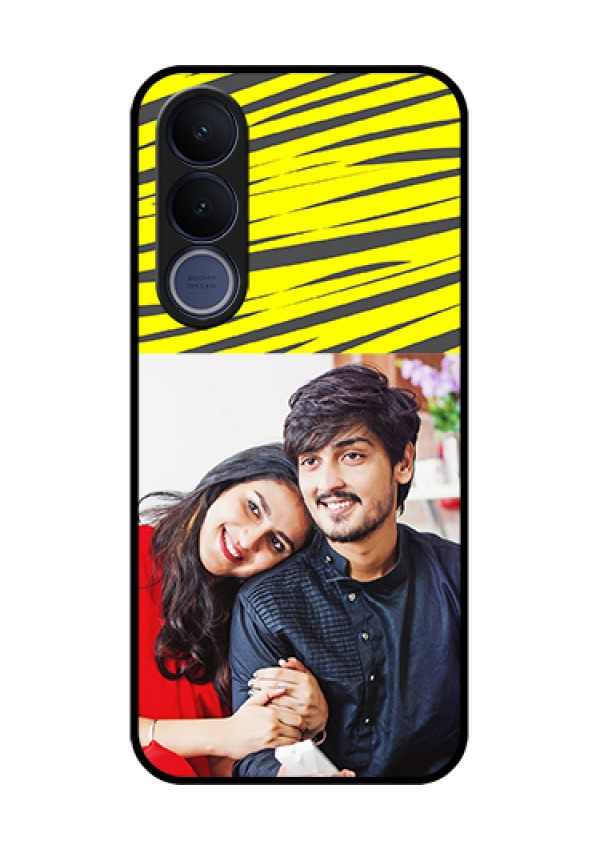 Vivo V70 FE 5G Custom Glass Phone Case - Yellow Abstract Design