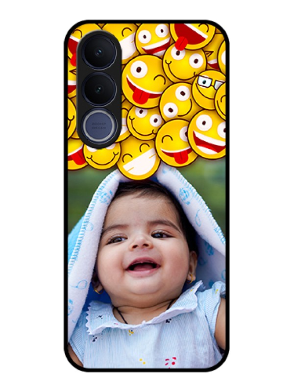 Custom Vivo V70 FE 5G Custom Glass Phone Case - With Smiley Emoji Design