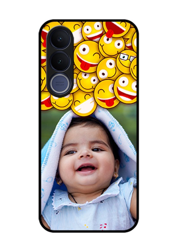 Vivo V70 FE 5G Custom Glass Phone Case - With Smiley Emoji Design