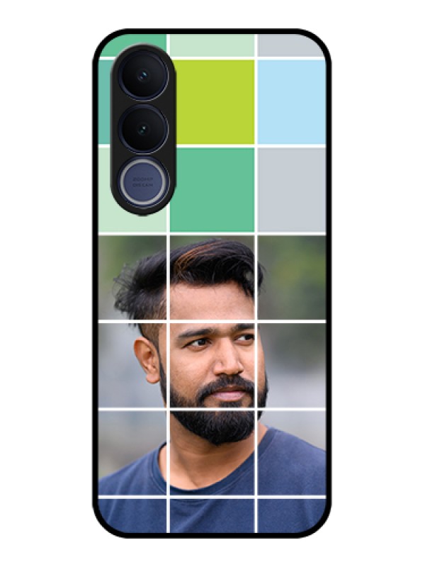 Custom Vivo V70 FE 5G Custom Glass Phone Case - With White Box Pattern