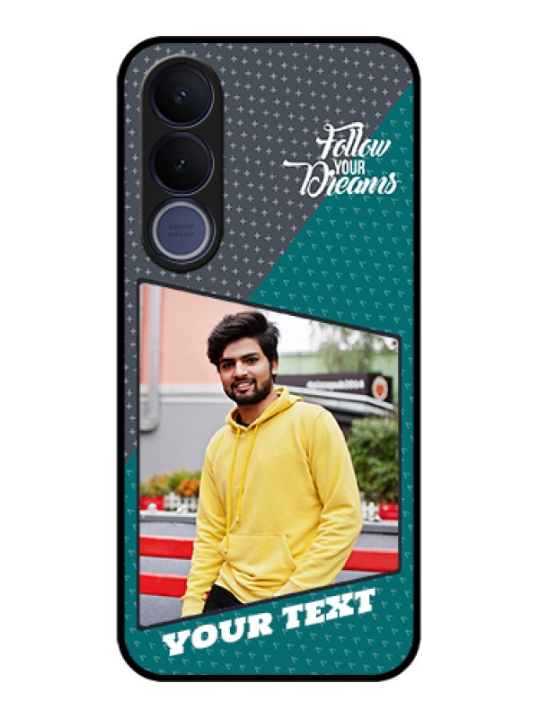Custom Vivo V70 FE 5G Custom Glass Phone Case - Background Pattern Design With Quote