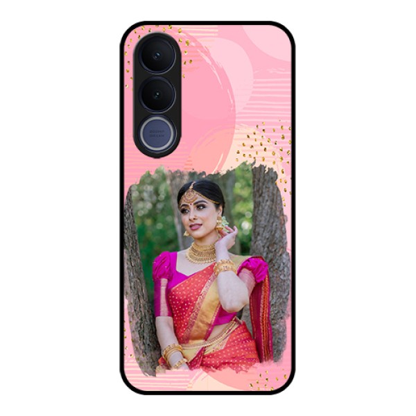 Vivo V70 FE 5G Custom Glass Phone Case - Gold Glitter Splash Design