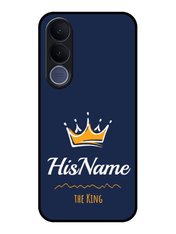 Custom Vivo V70 FE 5G Custom Glass Phone Case - King With Name Design