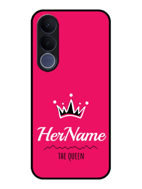 Custom Vivo V70 FE 5G Custom Glass Phone Case - Queen With Name Design