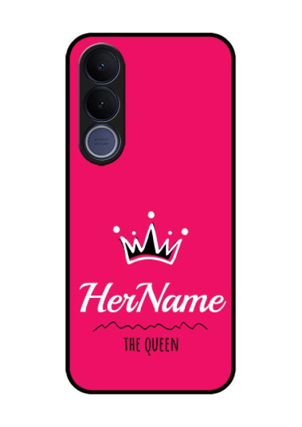 Vivo V70 FE 5G Custom Glass Phone Case - Queen With Name Design