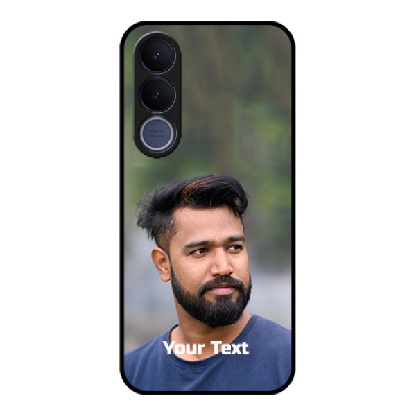 Vivo V70 FE 5G Custom Glass Phone Case - Photo With Text Design