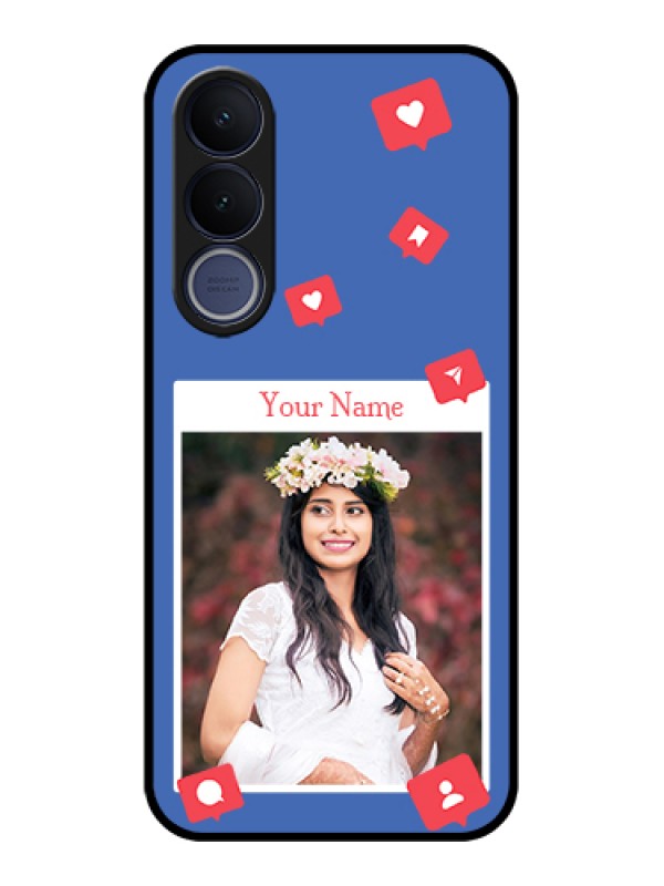 Custom Vivo V70 FE 5G Custom Glass Phone Case - Like Share And Comment Design