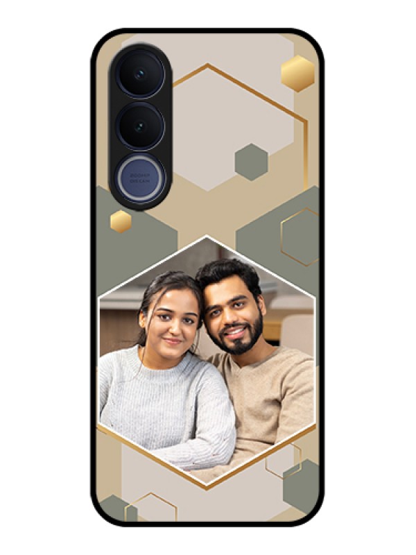 Custom Vivo V70 FE 5G Custom Glass Phone Case - Stylish Hexagon Pattern Design