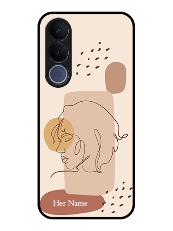 Custom Vivo V70 FE 5G Custom Glass Phone Case - Calm Woman Line Art Design
