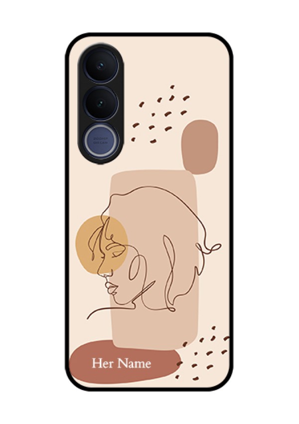 Vivo V70 FE 5G Custom Glass Phone Case - Calm Woman Line Art Design