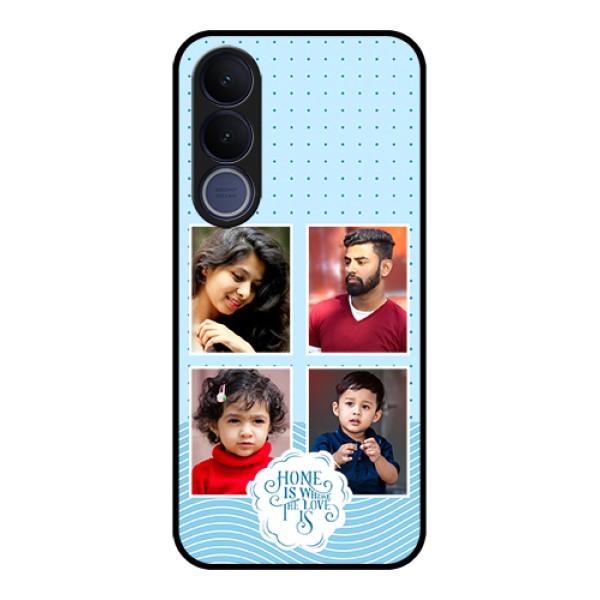 Vivo V70 FE 5G Custom Glass Phone Case - Cute Love Quote With 4 Pic Upload Design Vivo V70 FE 5G Custom Glass Phone Case - Cute Love Quote With 4 Pic Upload Design