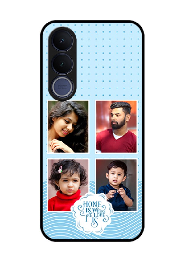 Vivo V70 FE 5G Custom Glass Phone Case - Cute Love Quote With 4 Pic Upload Design