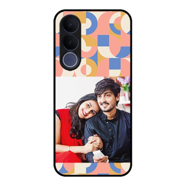 Vivo V70 FE 5G Custom Glass Phone Case - Semi - Circle Maze Pattern Design Vivo V70 FE 5G Custom Glass Phone Case - Semi - Circle Maze Pattern Design