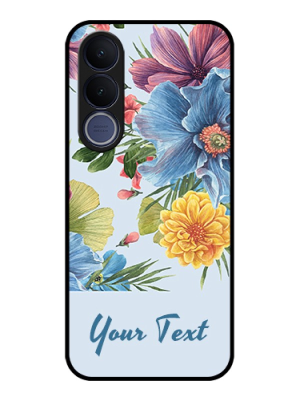 Custom Vivo V70 FE 5G Custom Glass Phone Case - Stunning Watercolored Flowers Painting Design