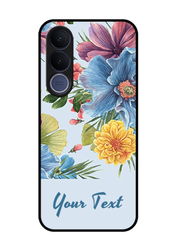 Vivo V70 FE 5G Custom Glass Phone Case - Stunning Watercolored Flowers Painting Design
