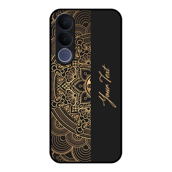 Vivo V70 FE 5G Custom Glass Phone Case - Mandala Art With Custom Text Design