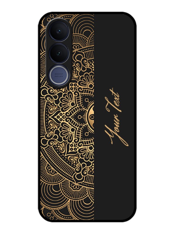 Custom Vivo V70 FE 5G Custom Glass Phone Case - Mandala Art With Custom Text Design