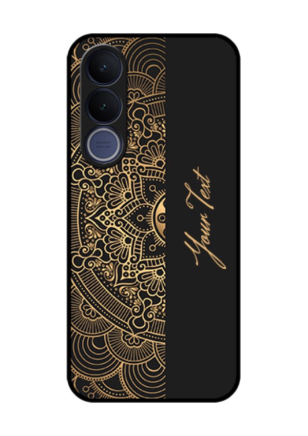 Vivo V70 FE 5G Custom Glass Phone Case - Mandala Art With Custom Text Design