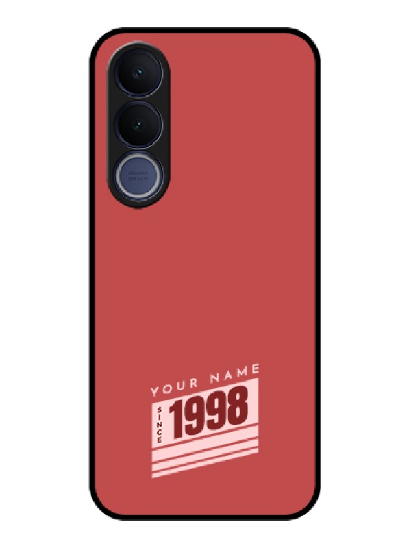 Custom Vivo V70 FE 5G Custom Glass Phone Case - Red Custom Year Of Birth Design