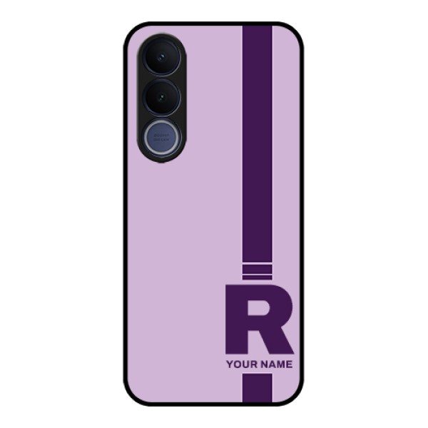 Vivo V70 FE 5G Custom Glass Phone Case - Simple Dual Tone Stripe With Name Design Vivo V70 FE 5G Custom Glass Phone Case - Simple Dual Tone Stripe With Name Design