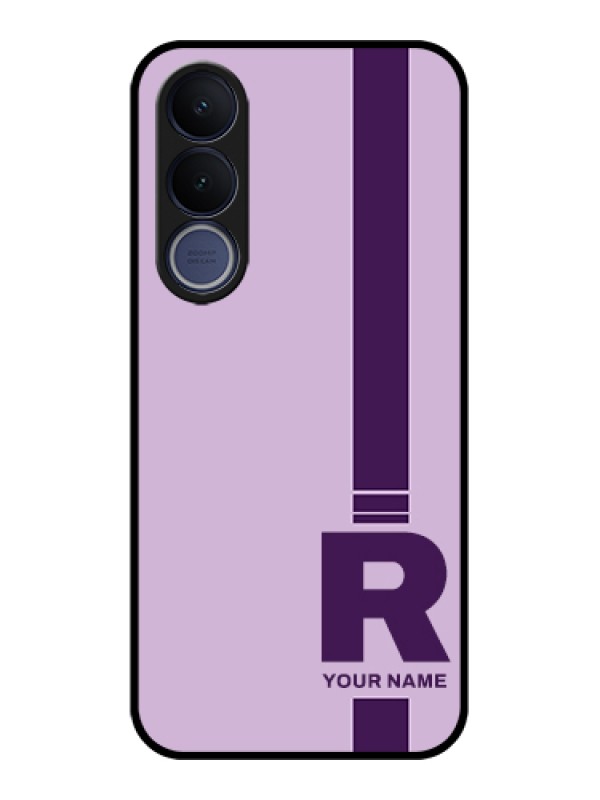 Custom Vivo V70 FE 5G Custom Glass Phone Case - Simple Dual Tone Stripe With Name Design