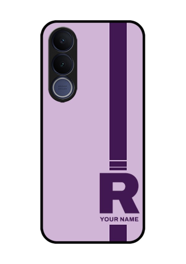 Vivo V70 FE 5G Custom Glass Phone Case - Simple Dual Tone Stripe With Name Design