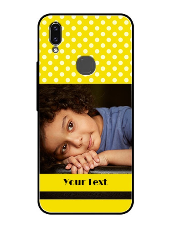 Custom Vivo V9 Pro Custom Glass Phone Case  - Bright Yellow Case Design