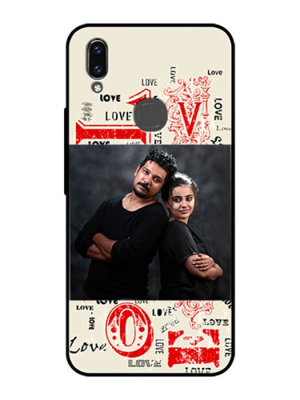 Custom Vivo V9 Pro Photo Printing on Glass Case  - Trendy Love Design Case