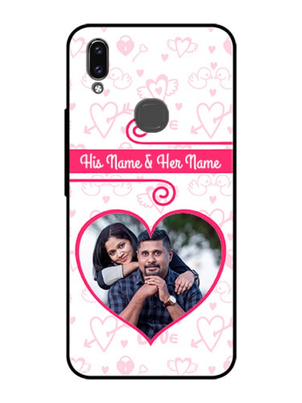 Custom Vivo V9 Pro Personalized Glass Phone Case  - Heart Shape Love Design