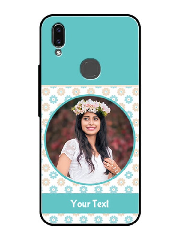 Custom Vivo V9 Pro Custom Glass Mobile Case  - Beautiful Flowers Design