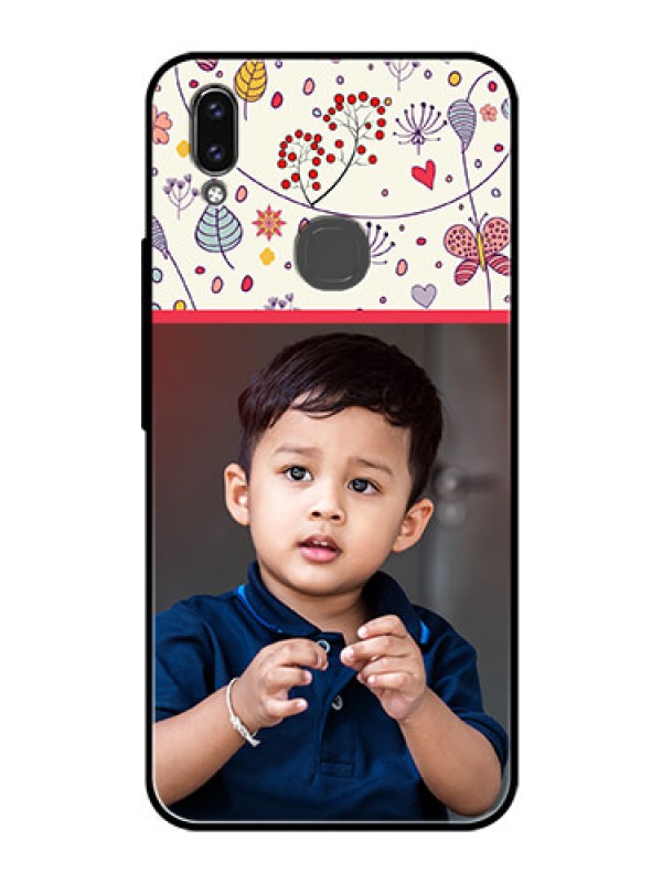 Custom Vivo V9 Pro Custom Glass Mobile Case  - Premium Floral Design