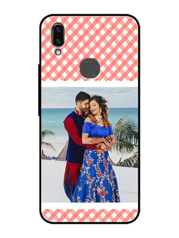 Custom Vivo V9 Pro Personalized Glass Phone Case  - Pink Pattern Design